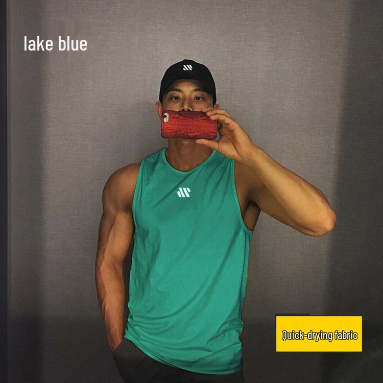 

Men s Summer Mesh Striped Sleeveless Tank Top for Gym and Running M