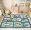 Kids City Road Play Rug Educational Traffic Map Carpet Multi-Scenes Game Mat Factory Farm Police Station Non-Slip Playroom Decor