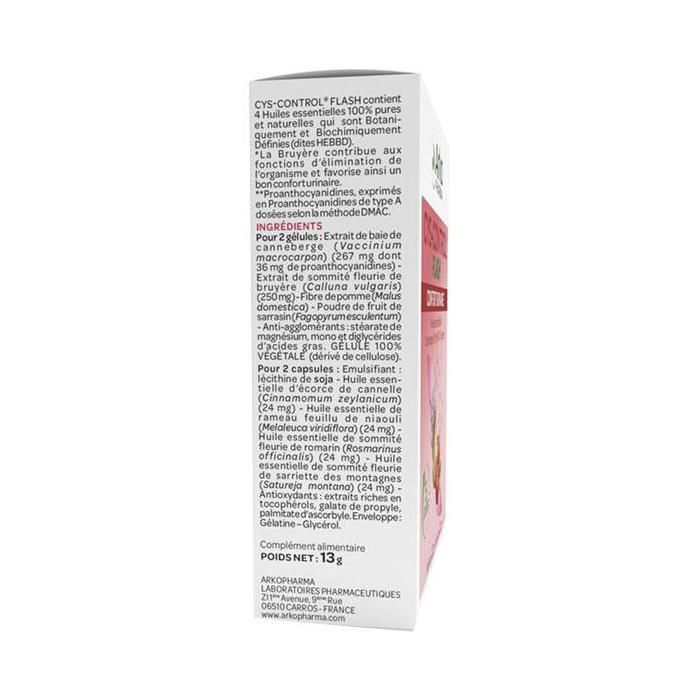 Arkopharma Cys-Control Flash Confort Urinaire 10 gélules + 10 capsules