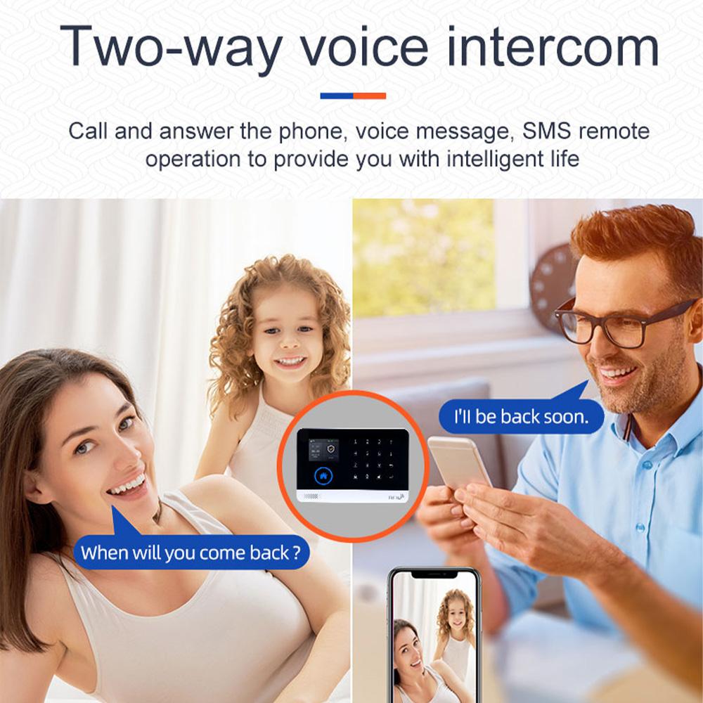 2G WiFi Wireless Home Alarm System TY APP 2.4-inch TFT Color Screen Rechargeable  Alarm Panel SOS