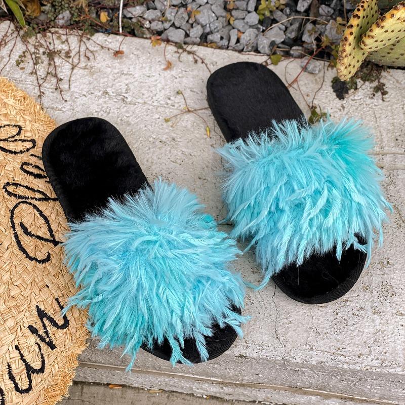 Fashion Women Fluffy Flats Slippers Autumn Designer Classical Shoes 2025 Fad Suede Comfortable Shoes New Trends Home Zapatillas De Mujer 36 2986₽
