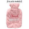 Les Trésors De Lily [A3012] - Bouillotte fourrure 'Chaud Bouillotte ! ' rose - 27x16 (1L)