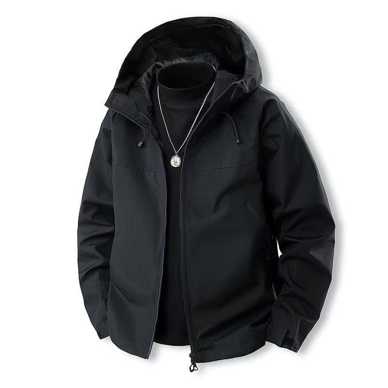 2025 Chaqueta Outdoor para Hombre Primavera Otoño Nueva Cortavientos con Capucha Chaqueta para Tormentas Versátil y Holgada