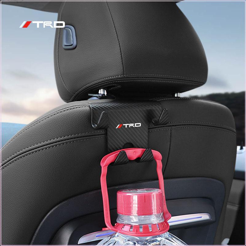 1/2Pcs Double Head Hooks Car Seat Back Headrest Hanger Emblem for Toyota GR Gazoo Racing Corolla TRD Yaris Chr Auris Rav4 Camry Prius Prado Avensis