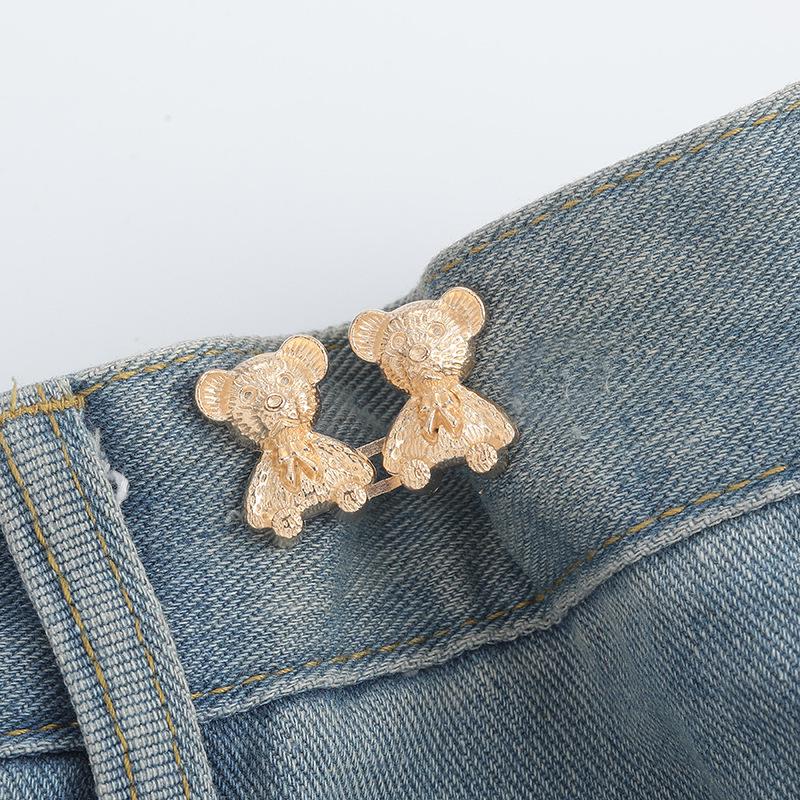 Little Bear Waist Cincher: Adjustable Snap Button for Jeans