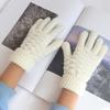 Winter Kids Knitted Gloves Thicken Woolen Children Full Finger Glove 8-15Year Boys Girls Hand Warmer Black White Color Mittens
