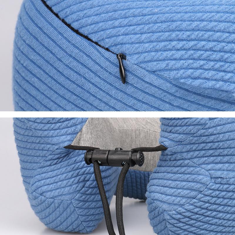 Memory Foam Travel Neck Pillow U-Shaped Adjustable Airplane Car Flight Pillow