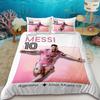 Bettbezug Lionel Messi Fußball Superstar Bettwäsche-Set Bedruckter Bettbezug Bettwäsche-Set Weiches King Full Size Bettwäsche-Set für Jungen