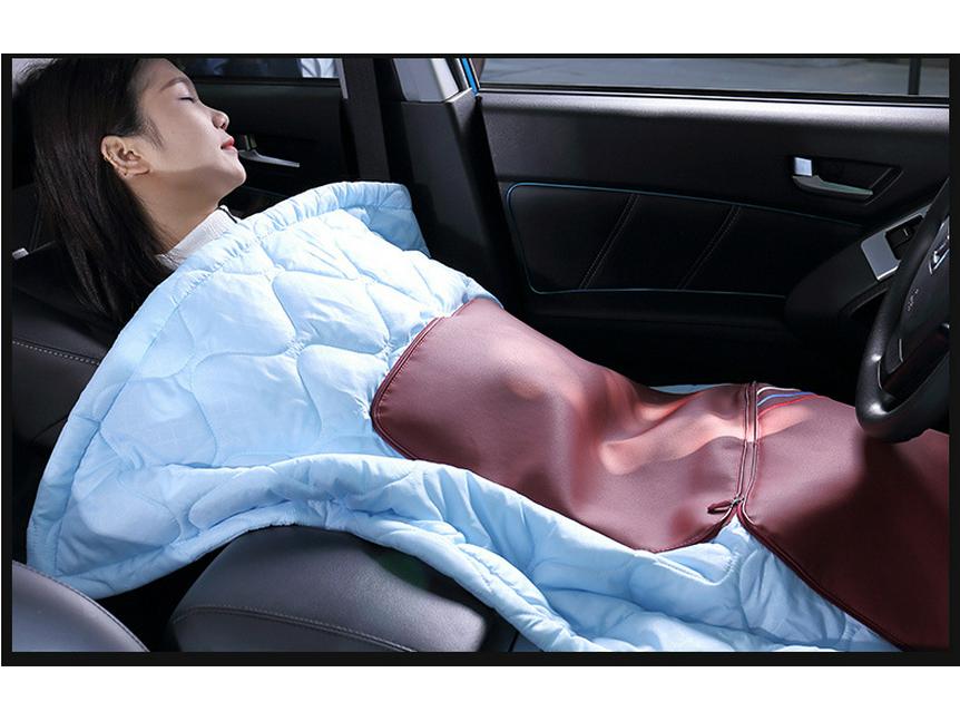 Versatile Car Air Conditioning Quilt, Cushion & Pillow: Dual-Use for Lumbar Support & Backrest, Fits Various Car Models