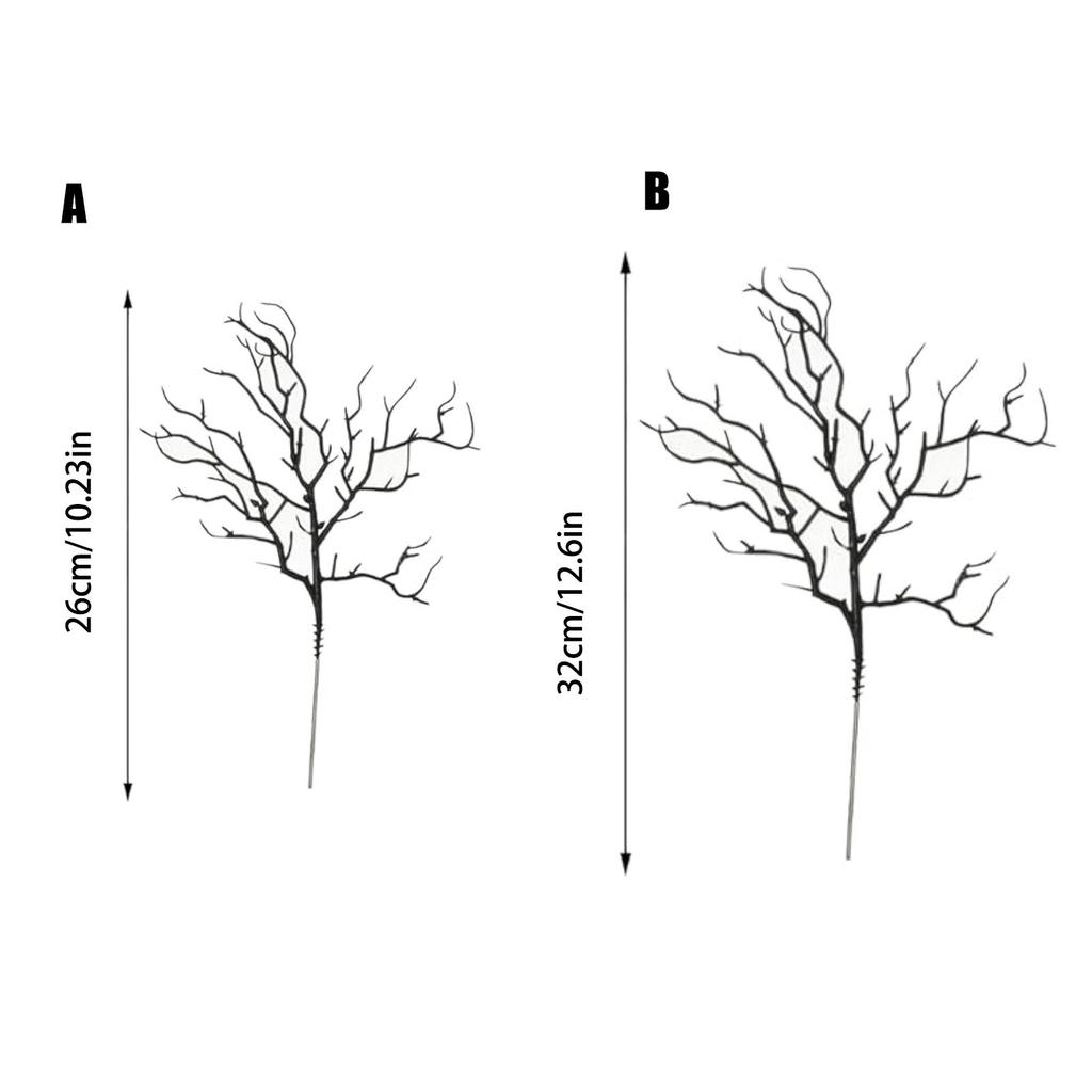 10pcs Black Halloween Artificial Dead Branch Antlers Shape Non-fading Artificial Plastic Tree Branch Realistic Exquisite