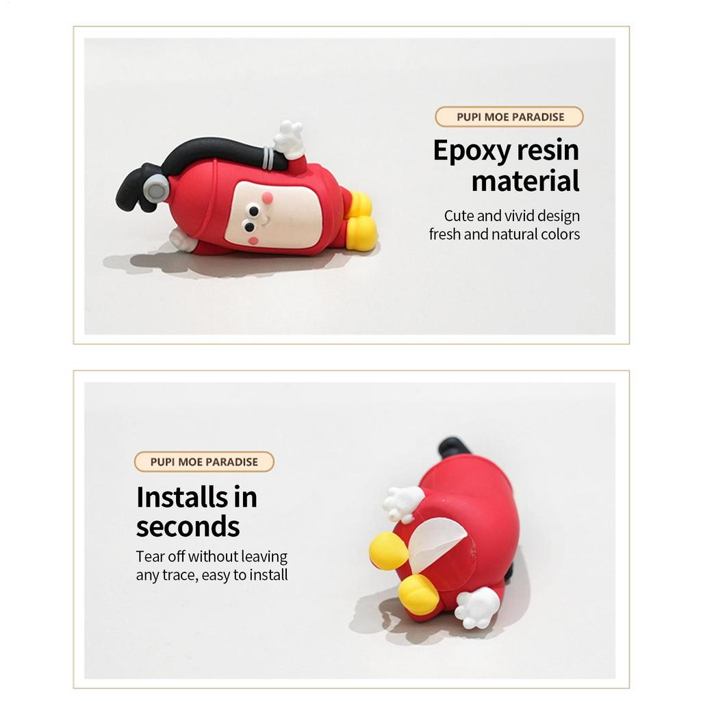 Cute Car Ornaments Car Center Console Display Screen Decor 4 Pieces Fires Extinguisher Shape Central Control Screen Decor Figure