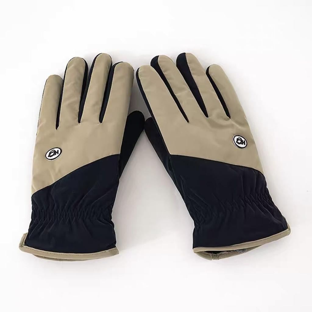 Gants chauds et veloutés en coton épais pour femmes en hiver, coupe-froid, écran tactile, imperméables, pour la conduite de vélo électrique, cinq doigts, couple, coupe-vent