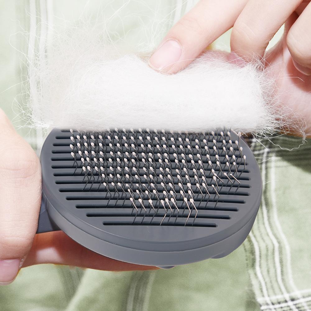 Hair Comb For Cats Self-Cleaning Hair Removal Slicker Brush Shedding Dog Brush Grooming Skin Friendly Cat Comb Stainless Steel