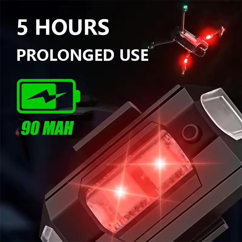 Mini Drone Strobe Light Universal LED Motorcycle Warning Light 7 Colors Anti-Collision Tail Lamp Bike Car Flashing Signal Lamp