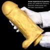 MoDi Velké dildo sexuální hračky pro ženy Měkké silikonové zlaté dildo Realistické penis pro anální orgasmus Sexuální hračka pro dospělé