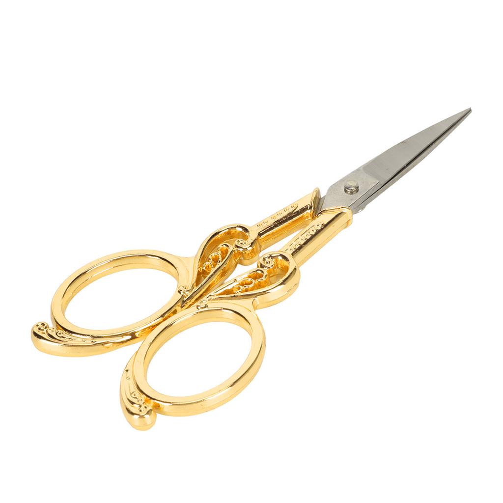 Vintage Scissors Stainless Steel Carved Handle Effort Saving Multifunction Craft Scissors for Embroidery Craft Art