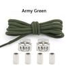 1Pair Lock Shoe laces Without ties Metal Buckle Laces Round Elastic Laces Sneakers Kids Adult No Tie Shoelaces Shoes Accessories