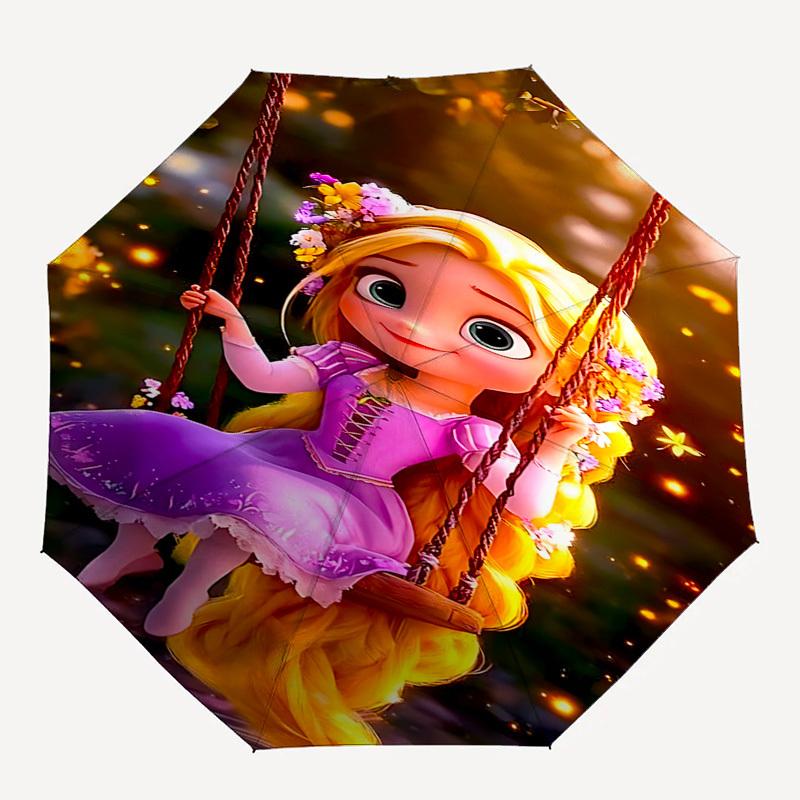 1pc Rapunzel umbrella automatic open/close, 8-Rib Durable Frame, Compact Folding Design, Ideal Birthday/Holiday Gift e1174A