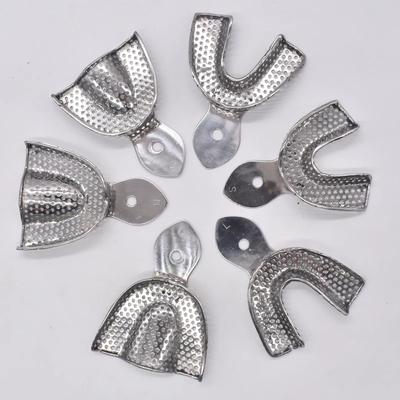Durable And Safe 2Pcs Dental Lab Equipment Upper Lower Stainless Steel Impression Trays Autoclavable Teeth Tray Teeth Holder Dentist Tools