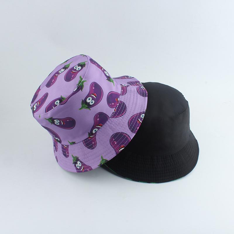 New Fashion Hat Vegetables Pepper Printed Bucket Hat Reversible Fishing Cap Summer Sun Hats For Women Men Gorras