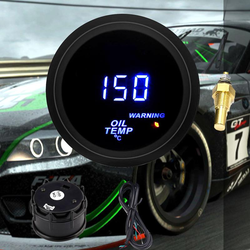 2inch 52mm Blue LED Digital Car Oil Temp gauge 40-150 Celsius Oil Temperature Meter With Sensor