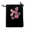 With Bag 7Pcs Dnd Polyhedral Dice Set For Tabletop Board Games Rpg Dice D4 D6 D8 D10 D% D12 D20 Clear Transparent Dice 10Colors