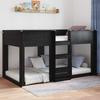 Floor Bed Frame Black Oak Effect 75 x 190 cm Wood Based Material