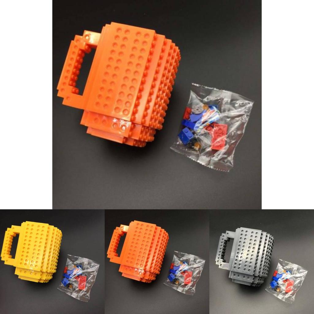 Bunter DIY Bausteinbecher mit 350 ml Fassungsvermögen Plastik-Kaffeetasse im europäischen Stil
