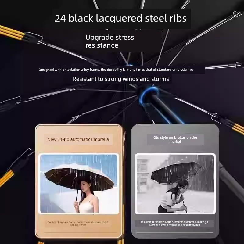Fully Automatic Umbrella, Enlarged, Thickened and Reinforced, Suitable for Both Men and Women, for Both Sunny and Rainy Weather, Portable for