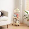 With Wheel Storage Rack Space-Saving Bathroom Cart Organizer Durable Mobile Shelving Unit  Bathroom