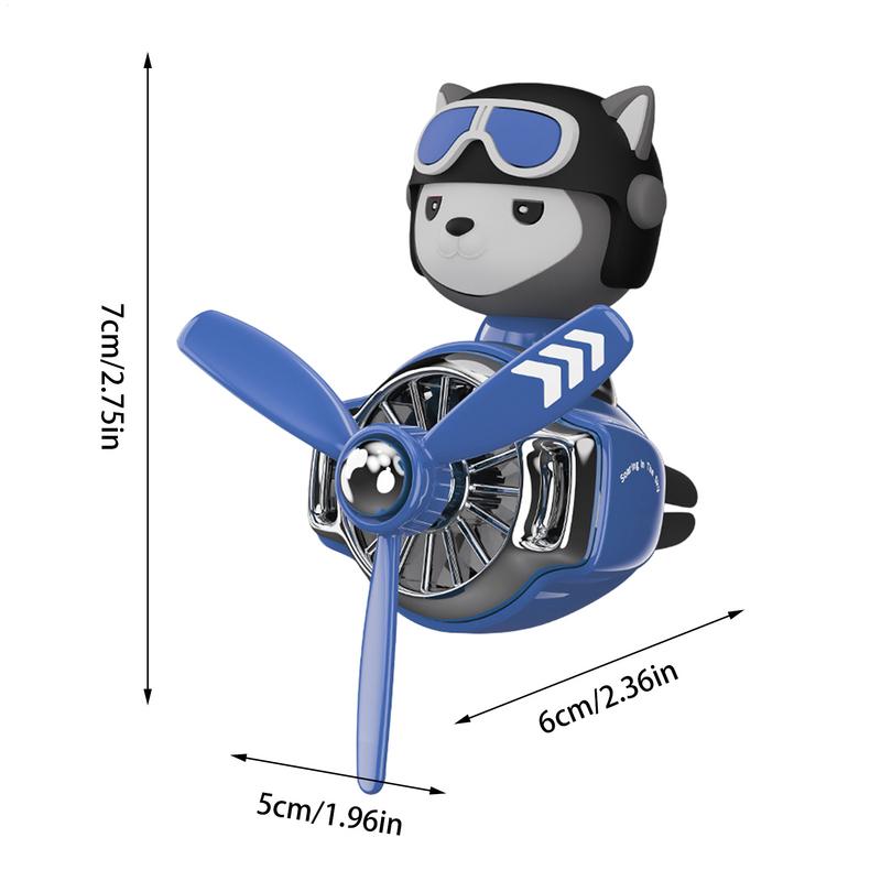 Helicopter Air Freshener Car Cute Car Aromatherapy Dog Pilot Car Air Purifier With 2 Fragrant Tablets Car Perfume Air Freshener