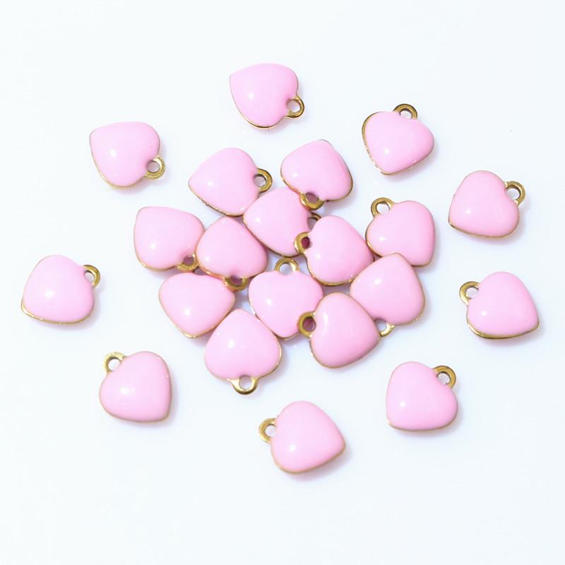 20pcs 9x8mm Enamel Small Heart Charms Pendant Stainless Steel DIY Jewelry Making Accessories Findings for Bracelet Earrings
