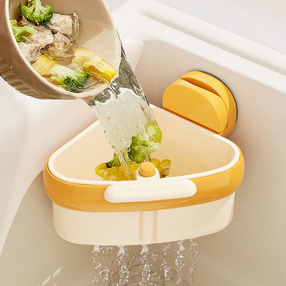 Kitchen Triangular Sink Strainer Suction Cup Food Waste Catcher Corner Sink Strainer for Kitchen Sink