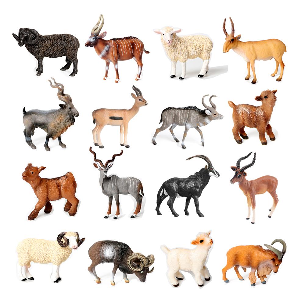 Interesting Toys Toy Animals Figures Sheep Antelope Goat Argali Deer Figurines Action Figure Plastic Models Child Toys Games Kids Gifts Miniature