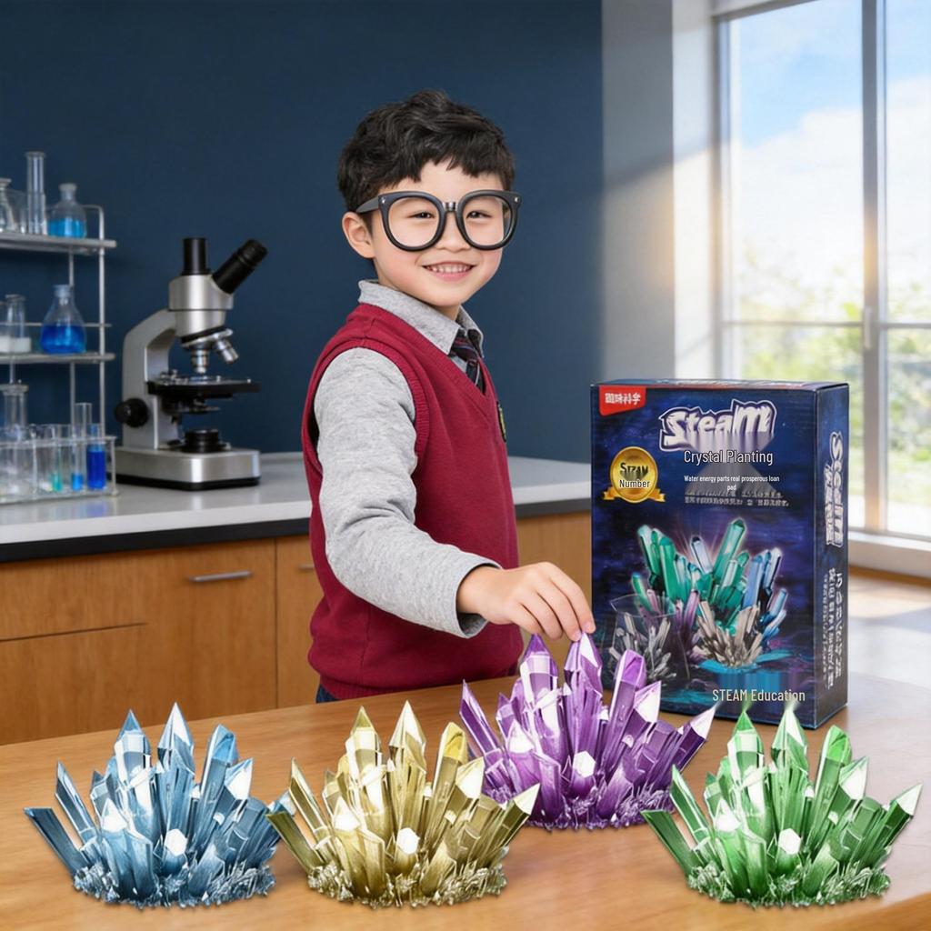 Children's Crystal Growing Science Kit: STEAM Educational Toy for Primary Students