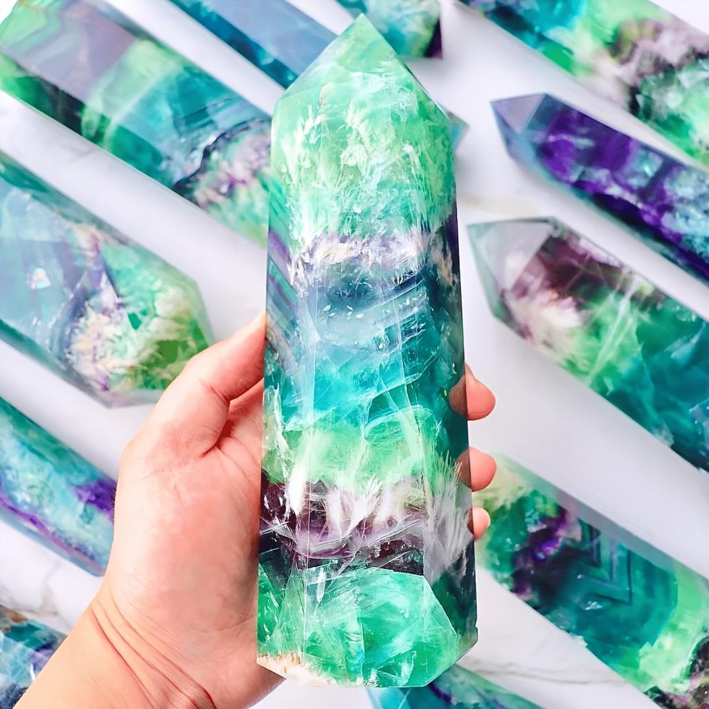 Hot Selling Natural Fluorite Feather Crystal Tower Green Fluorite Obelisk Healing Stone Home Decor Mineral Specimen