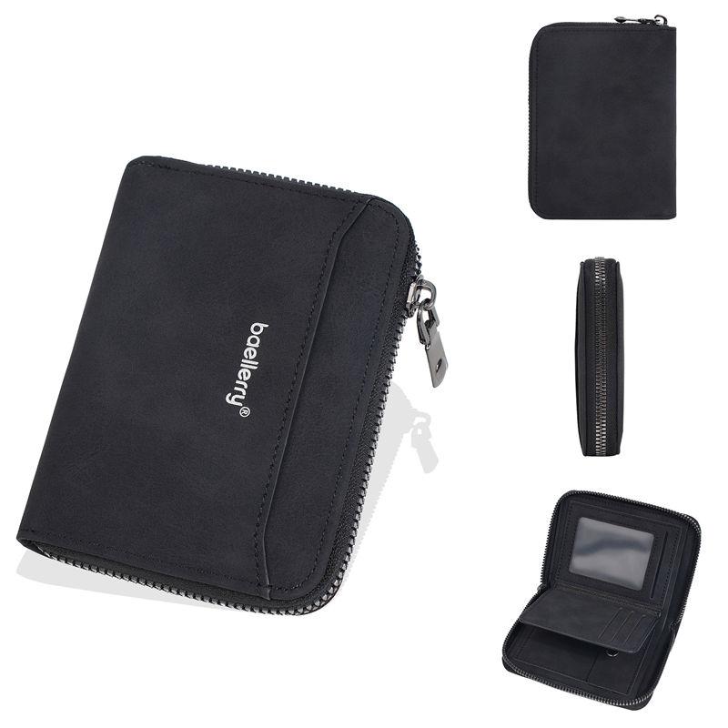 

Baellerry Vintage Design Zipper Card Holder Business Fashion Men Coin Purse Short Wallets GZW 12.5*9.5*2.5cm чёрный