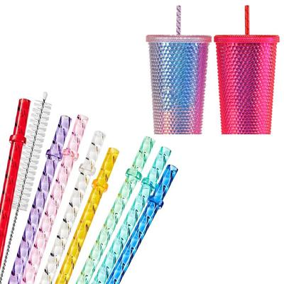 Reusable ECOZEN Straws Party Supplies Multi-color Plastic Drinking Straws With Clasps Recycling Large Diameter Straw for Kids