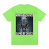Human By Chance Alpha By Choice Wolf Funny Meme T Shirts Men's Casual Cotton Vintage Short Sleeve Oversized T-shirts Streetwear