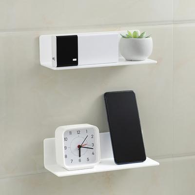 2Pcs Acrylic Floating Wall Shelves with Hole Wall Mounted Clock Speaker Organizer Display Bracket Home Decor