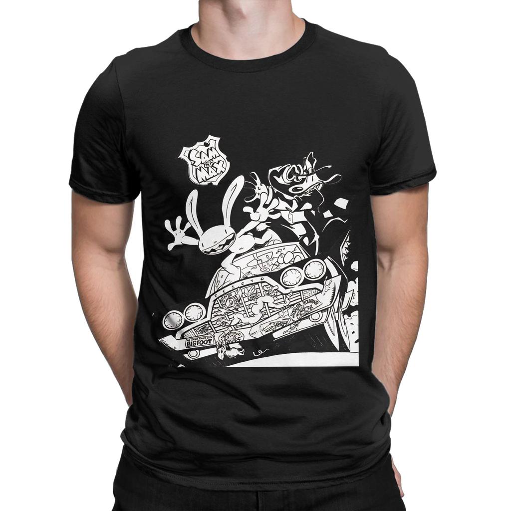 Sam And Max Hit The Road White Novelty Graphic 100 Cotton Tshirt Sam And Max Hit The Road Tops Tees For Unisex
