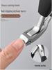 Anti-Splash Bent Head Nail Clippers: Large Opening for Thick, Hard Nails - Home Manicure Tool