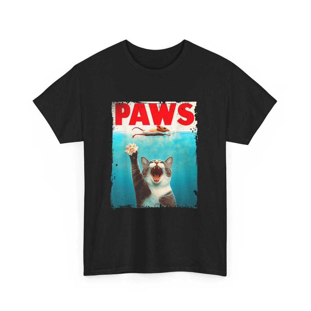 PAWS Parodia Gatto Topo Umoristico Gatto Insegue Topo Maglietta Gattino