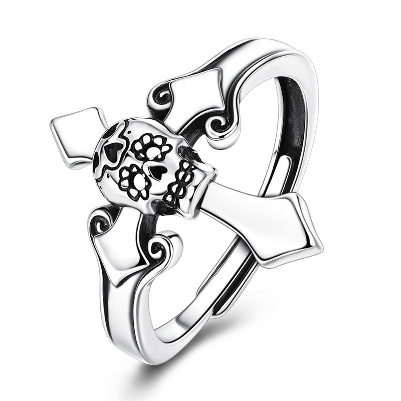 Free Size Ring For Women S925 Silver Original Blue Eyes Dragon Bee Shell Cherry Adjustable Rings Clover Chain Open Ring Jewelry