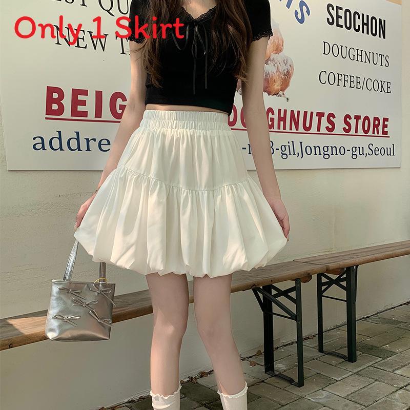 Summer Plus Size Aline Skirt With Pleated Design For Casual Wear