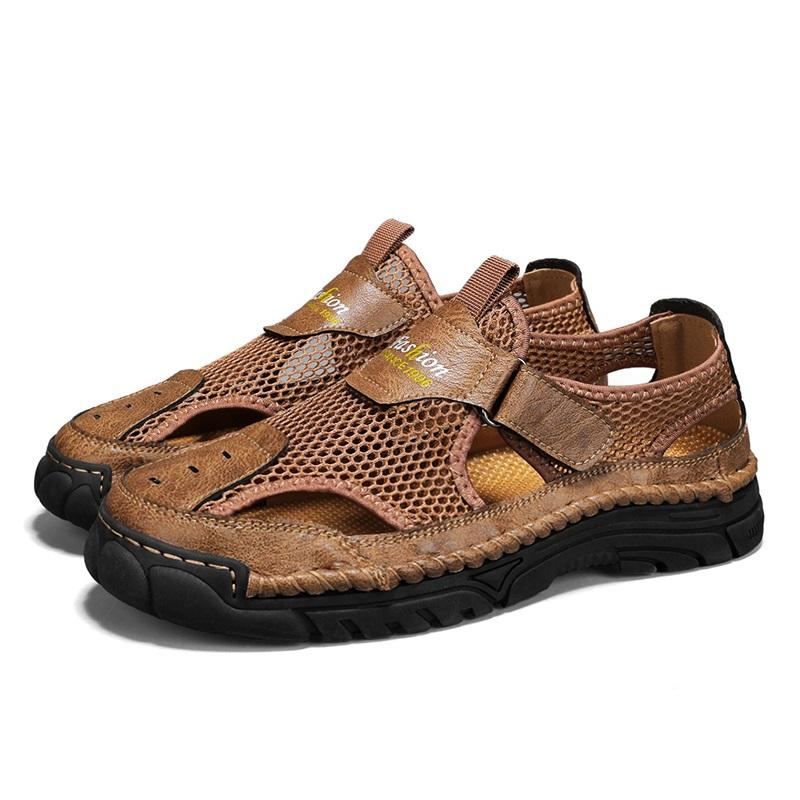 Mode Herren Strandspaziergangschuhe Outdoor 2025 Neu Bequeme und Leichte Sandalen Mesh Freizeitschuhe Herren Anti-Rutsch-Sandalen Größe 46