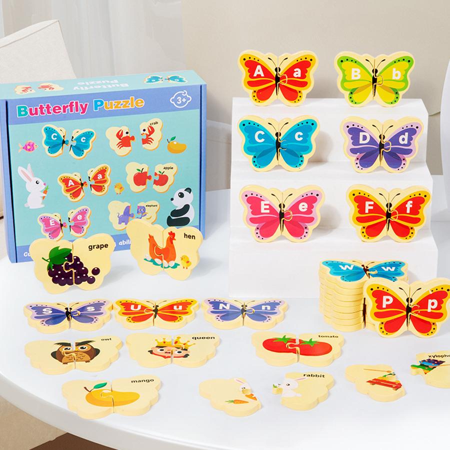 

Wooden Animal Alphabet Puzzle Toys Montessori ABC Learning Educational Toys For Toddlers Kids Early Preschool Gift