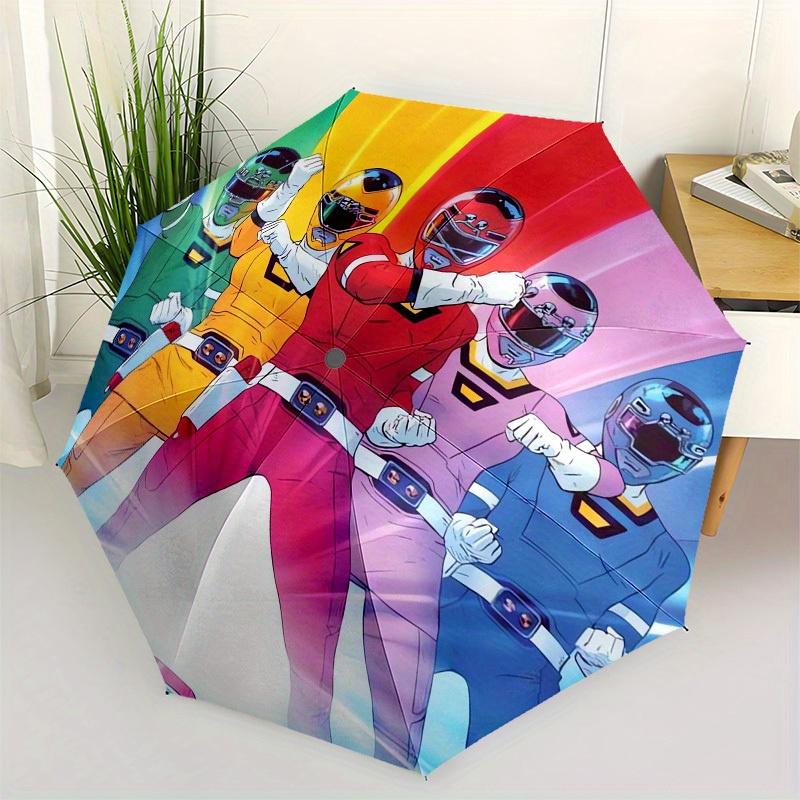1pc Power Rangers Themed High-quality Umbrella,Automatic Opening and Closing Umbrella,Multi-functional Umbrella G0811386