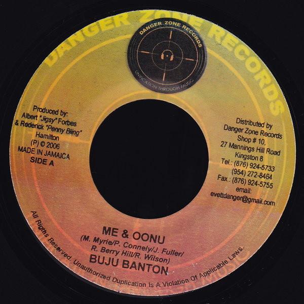 

7inch Record BUJU BANTON MIKEY PELPA Me Oonu In The Ghetto NONE Danger Zone Rec 2006 Jamaica Reggae Ska Dub Used