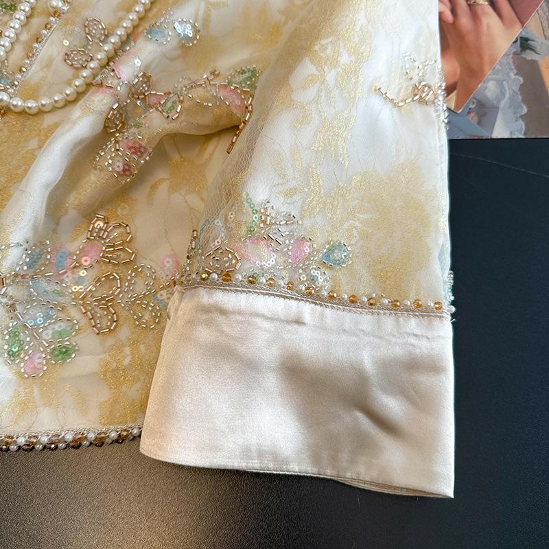 Premium Silk Satin Plus Size Jacket for Middle-aged Women - New Chinese Style, Elegant Spring/Summer Wear